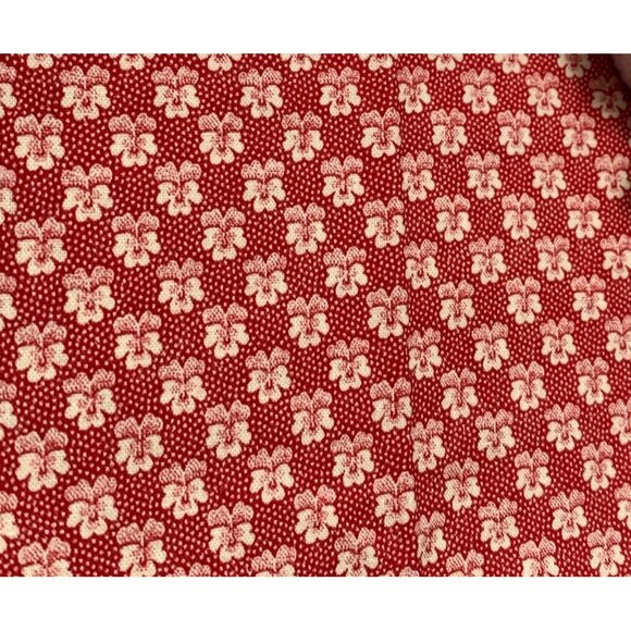 Red Floral Pattern Fabric Square 34x34 Inches Cotton Fabric Sewing & Crafting Pr - Picture 2 of 4
